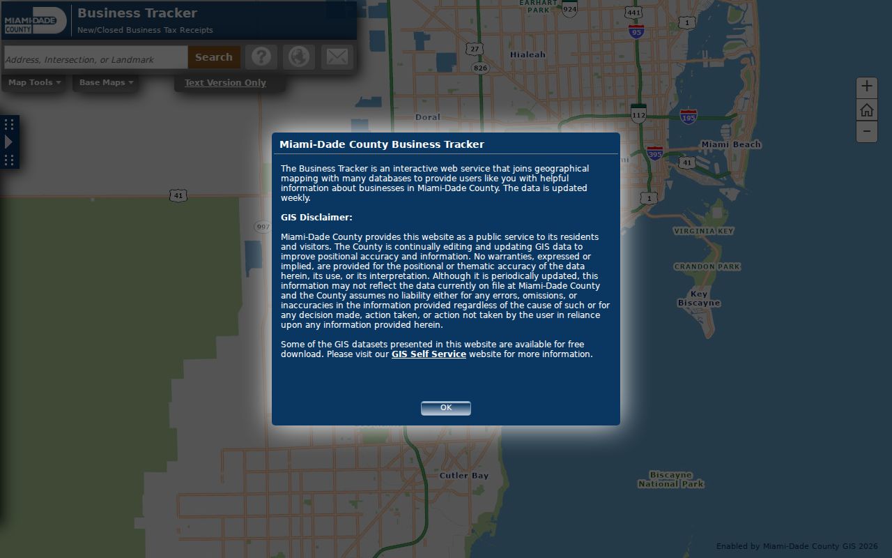 Miami-Dade Business Tracker local tax receipt search