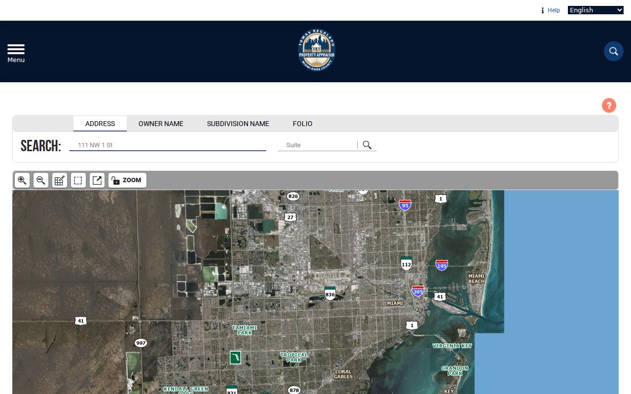 Miami-Dade street directory Property Appraiser search